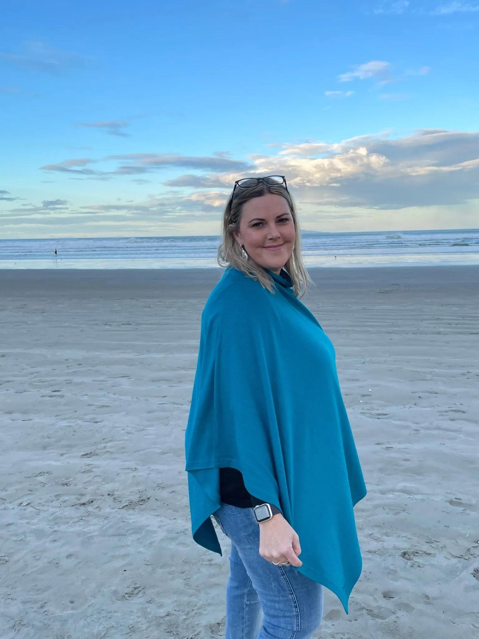 100% MERINO WOOL PONCHO EASY STYLE LAYER DRAGONFLY