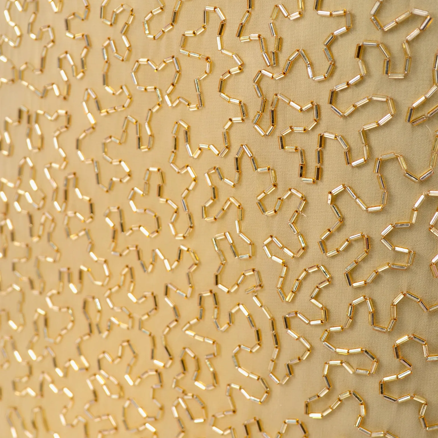 1980s Fully Beaded Gold Vintage Evening Dress w/ Open Cutout Back