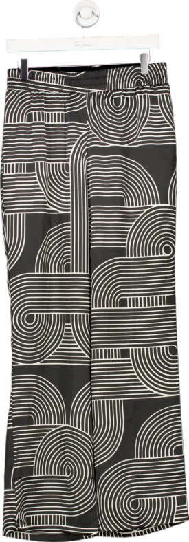4th & Reckless Black/White Geometric Print Trousers UK 12