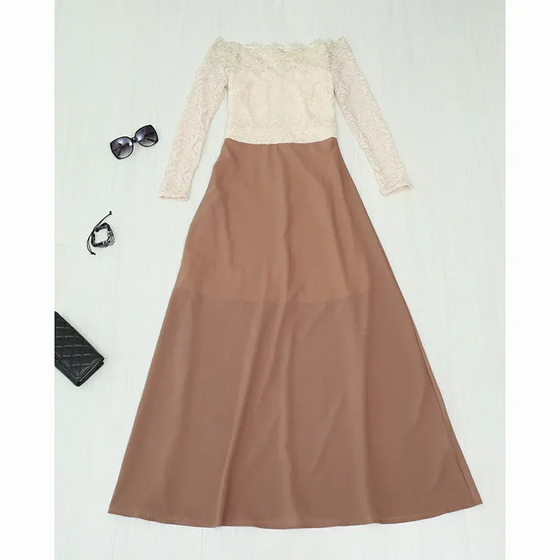 A-Line Sheer Neckline Long Prom Dresses,Floor Length Long Sleeves Evening Dress KPP0126