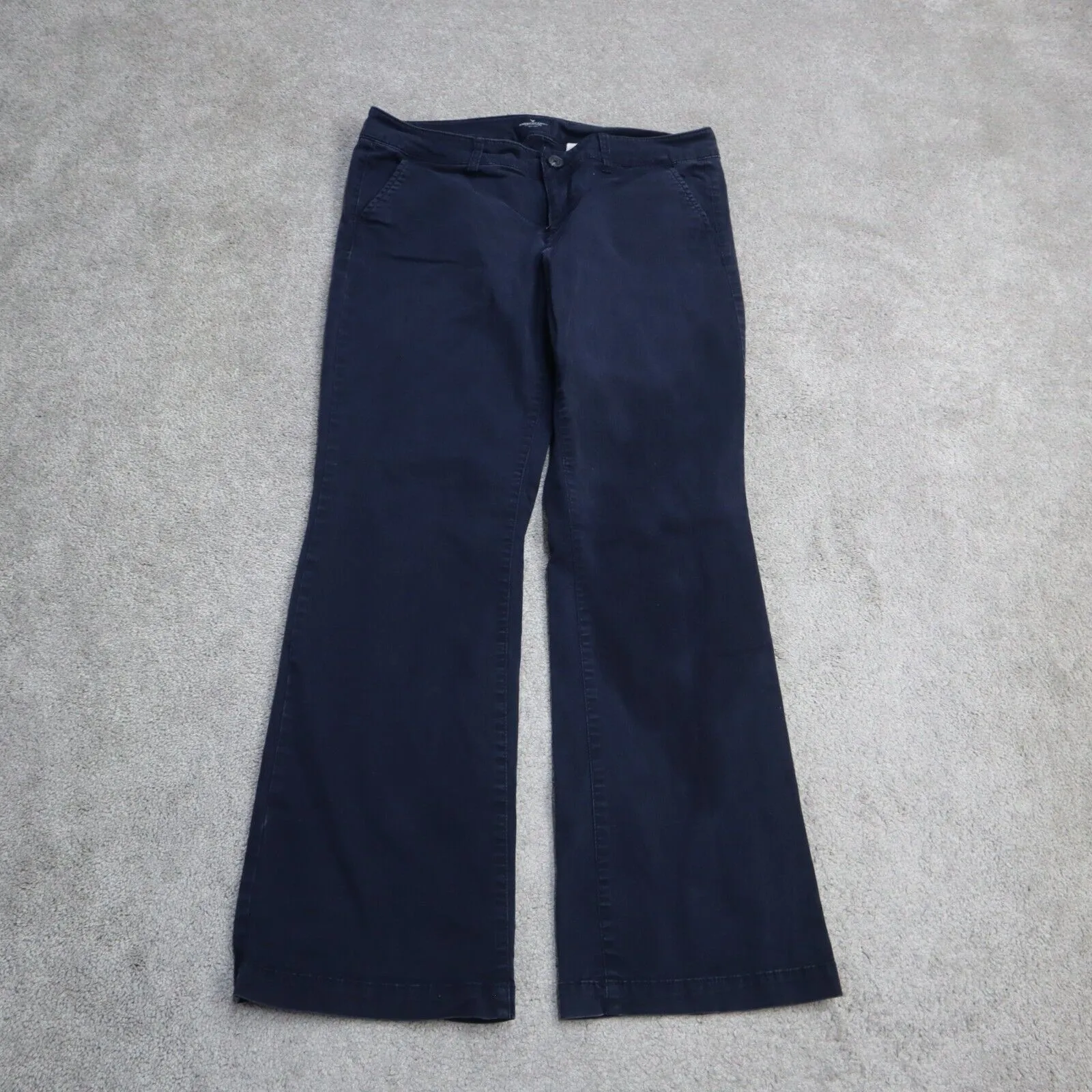 American Eagle CA#03973 Womens Pant Kick Bootcut Stretch Cotton Black Size 14R