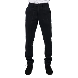 Angels - Men's Navy Check Trousers Wool Tweed Classic 1920s Wedding