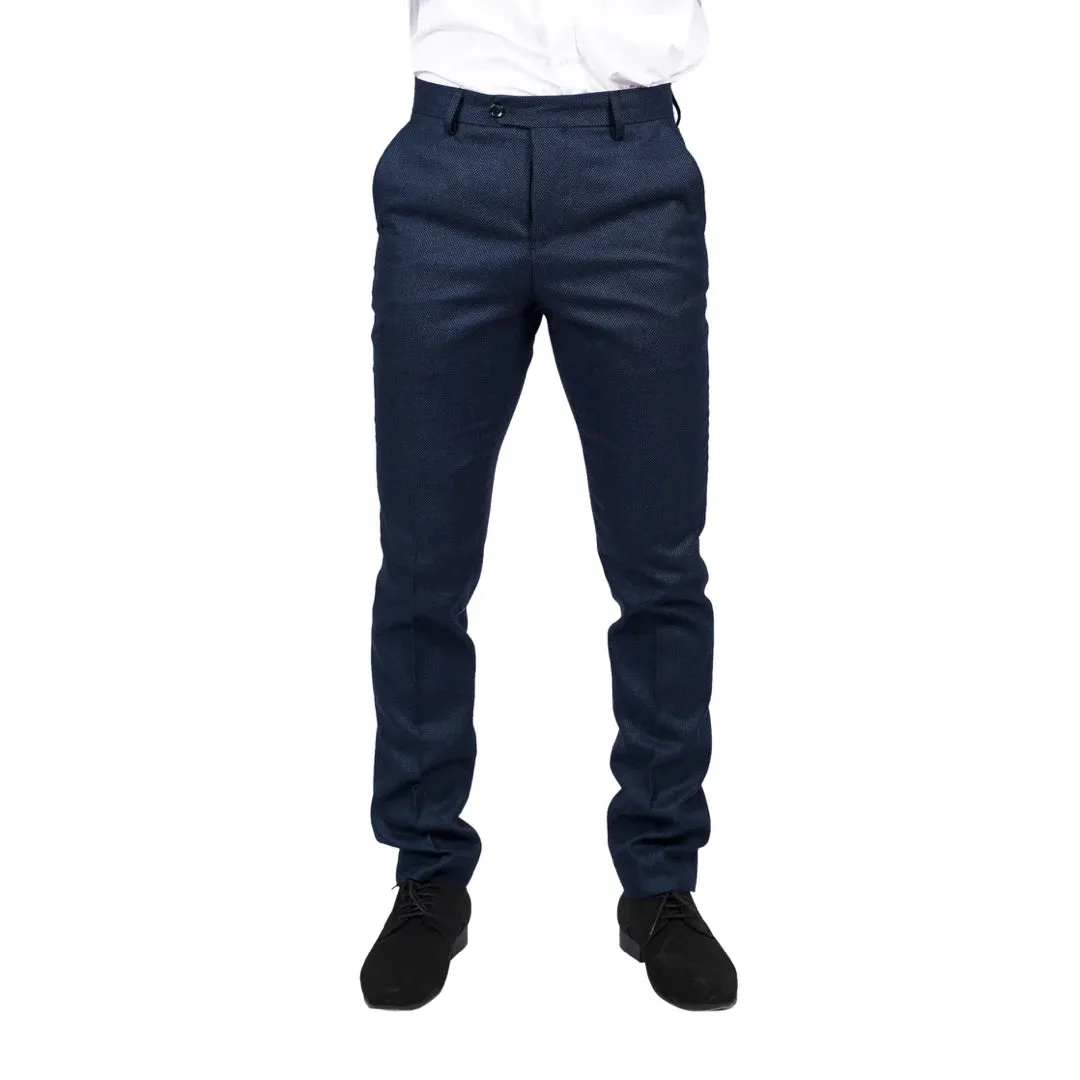 Arthur - Men's Birdseye Navy Trousers