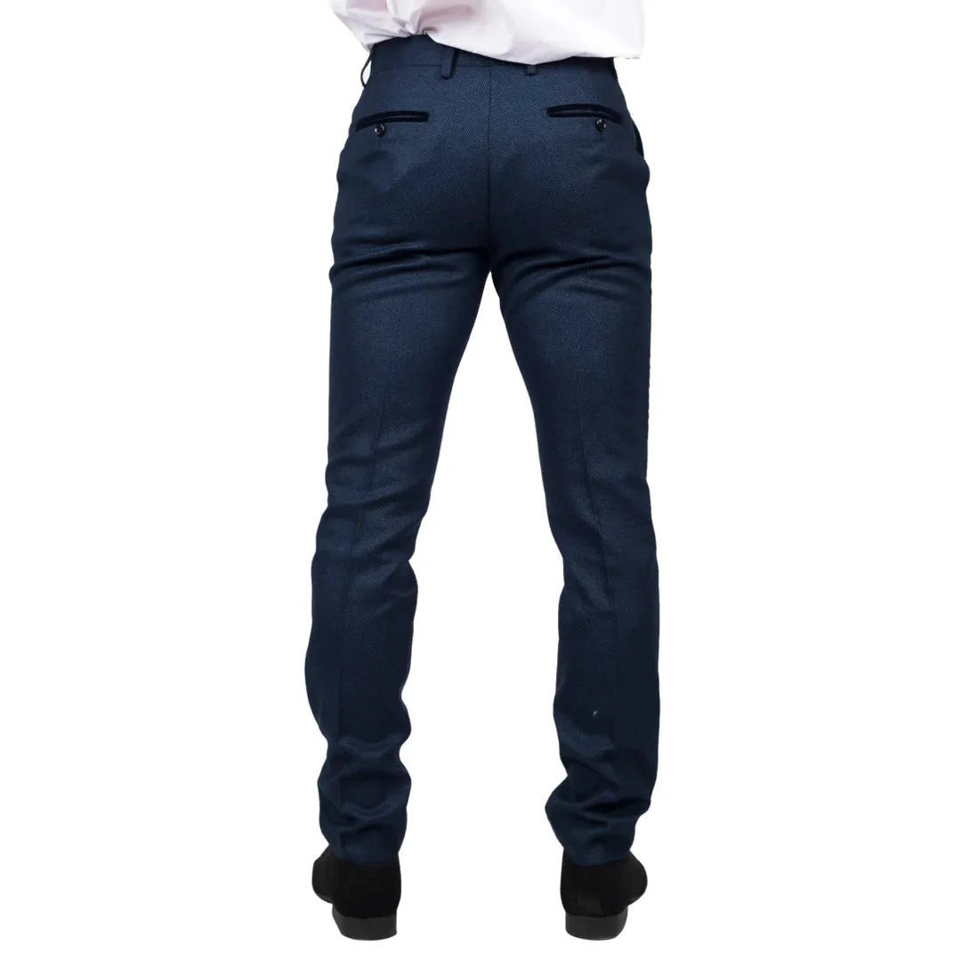 Arthur - Men's Birdseye Navy Trousers