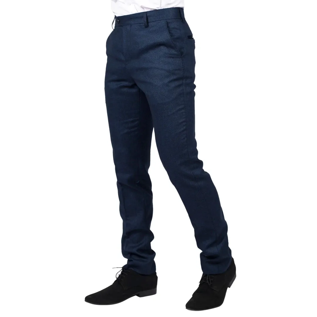 Arthur - Men's Birdseye Navy Trousers