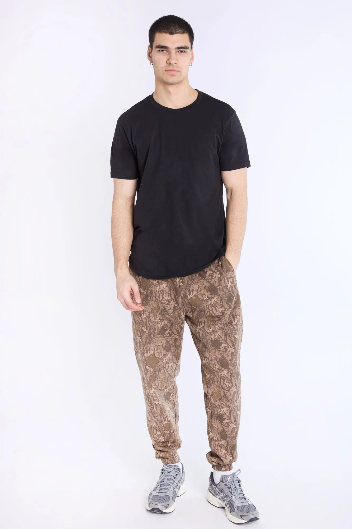 Basic Scoop Hem Crew Neck Tee