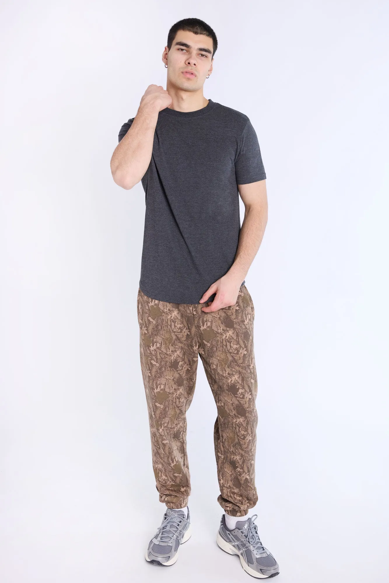 Basic Scoop Hem Crew Neck Tee