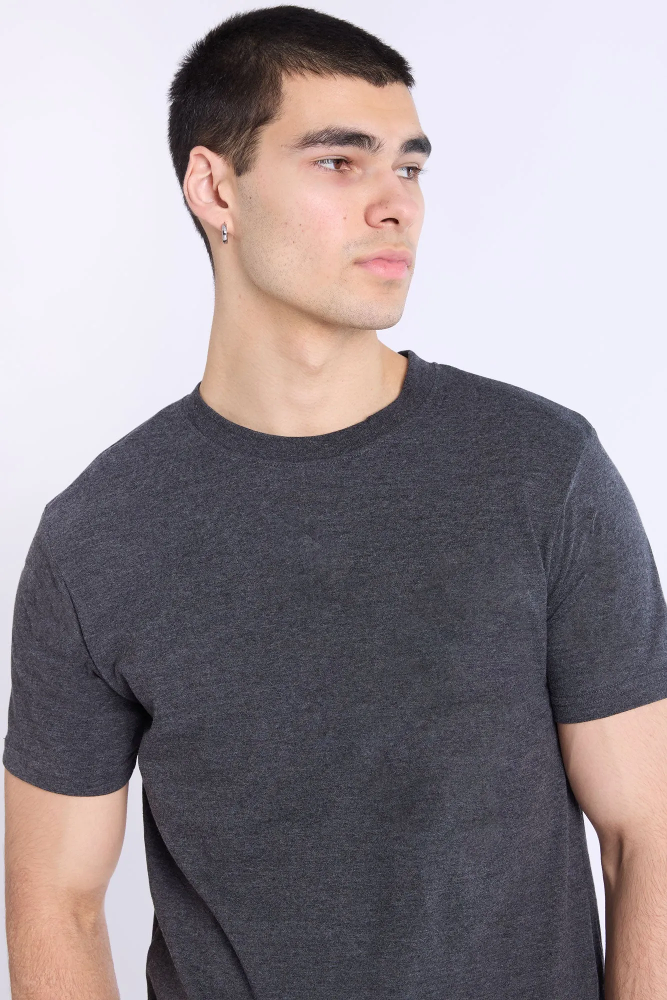 Basic Scoop Hem Crew Neck Tee