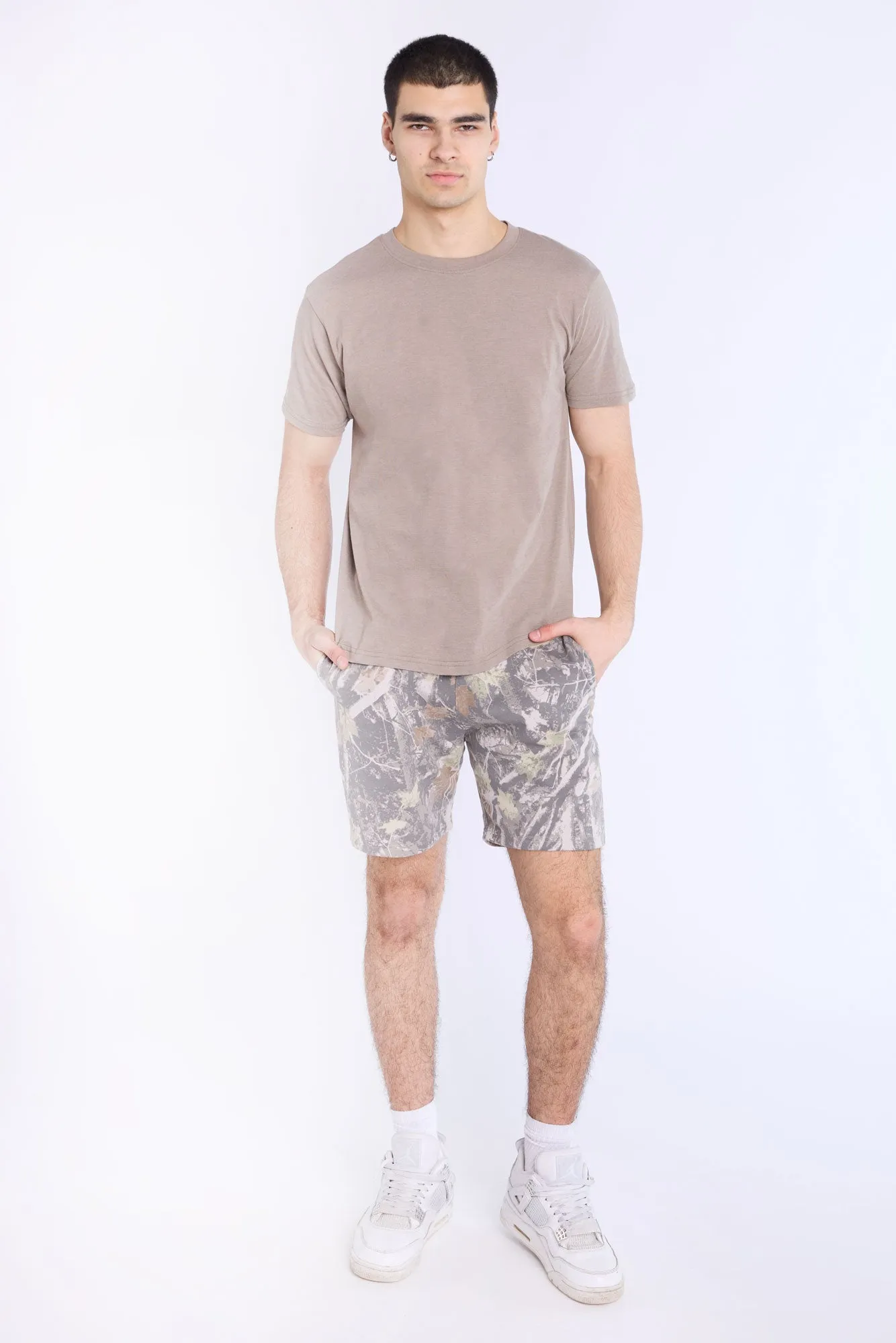 Basic Scoop Hem Crew Neck Tee
