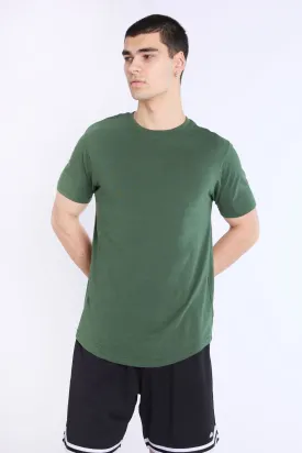 Basic Scoop Hem Crew Neck Tee