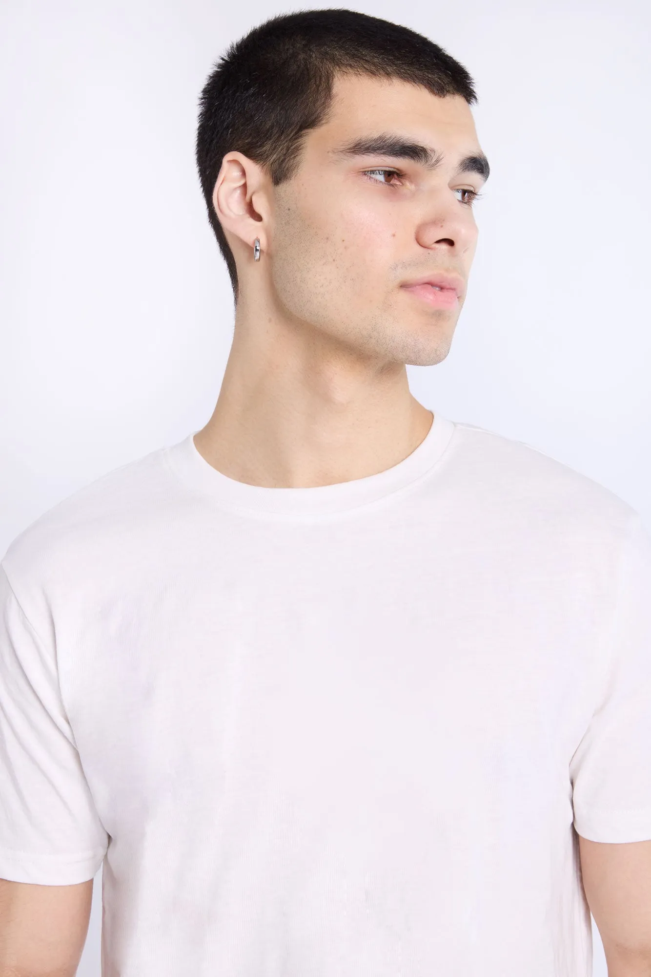 Basic Scoop Hem Crew Neck Tee