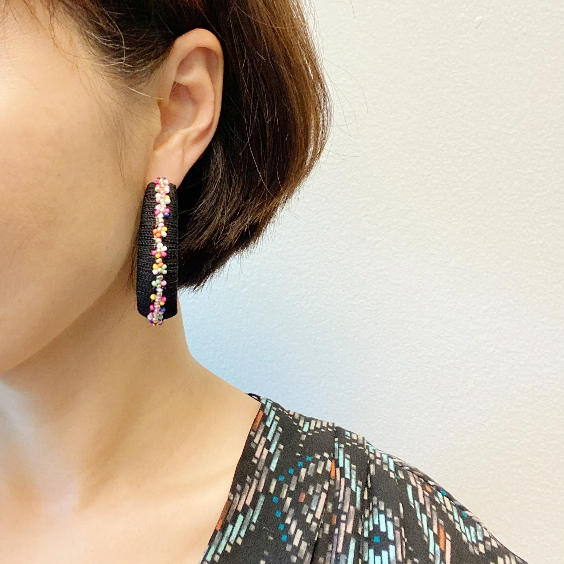 Beaded Hoop Earrings
