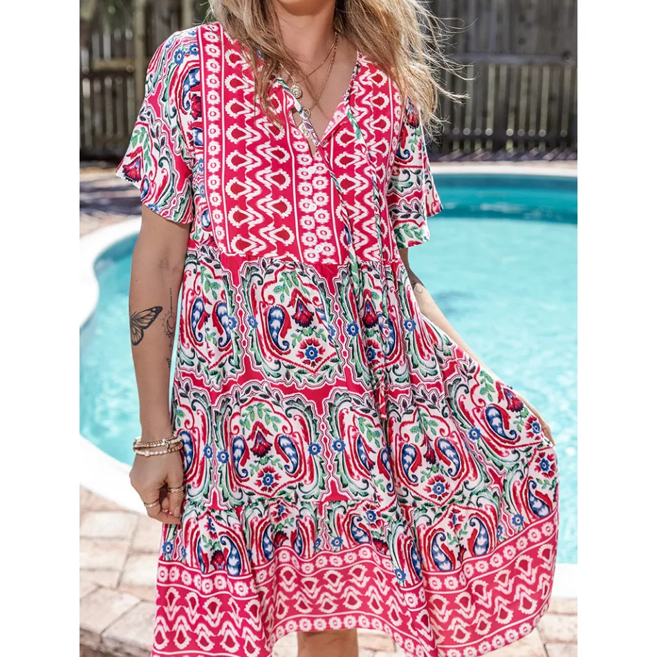 Boho V-Neck Vacation Dress