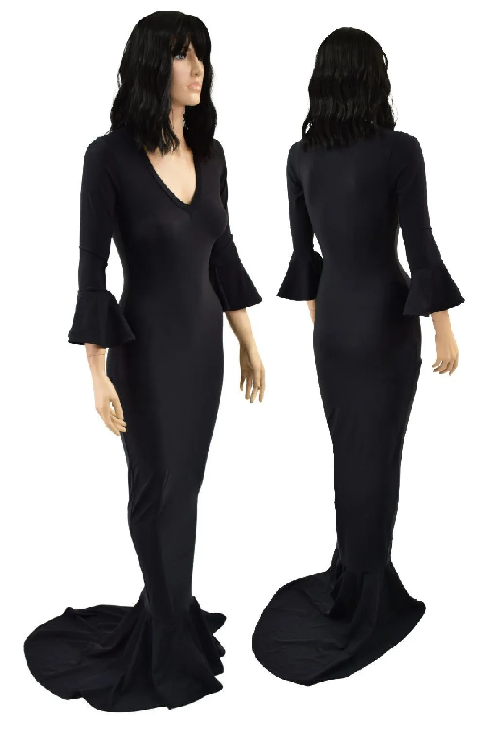 Cartoon Style Morticia Hobble Gown