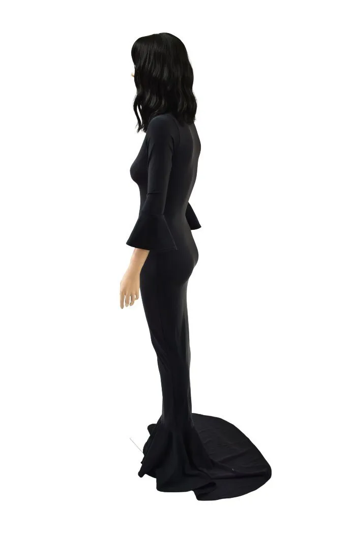Cartoon Style Morticia Hobble Gown