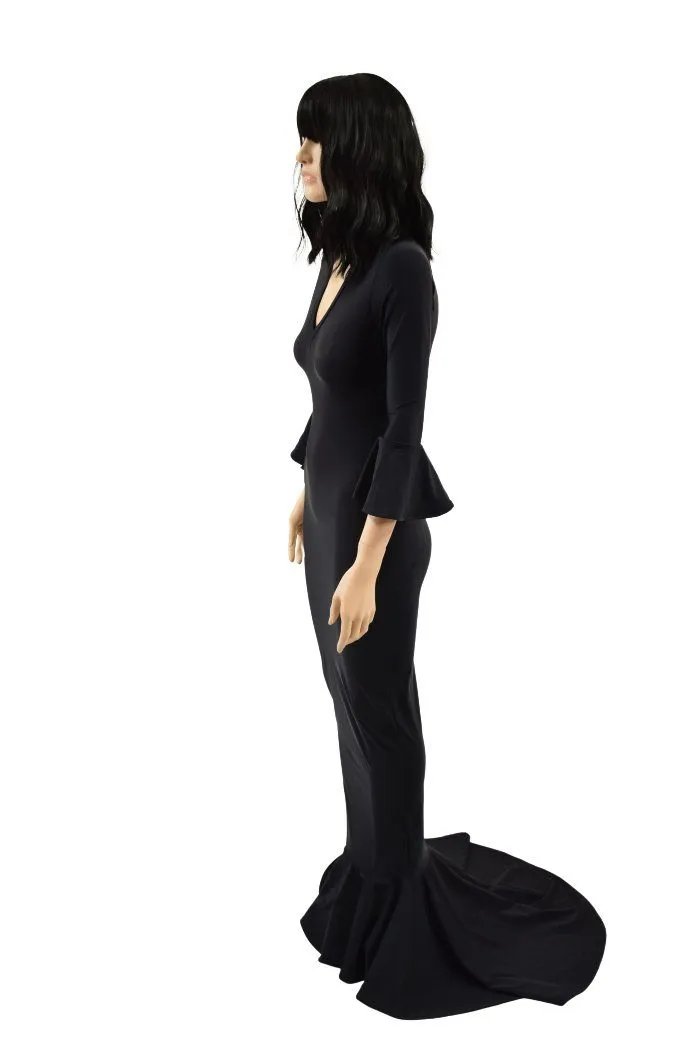 Cartoon Style Morticia Hobble Gown