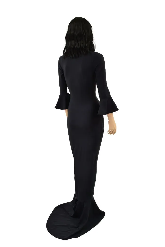 Cartoon Style Morticia Hobble Gown