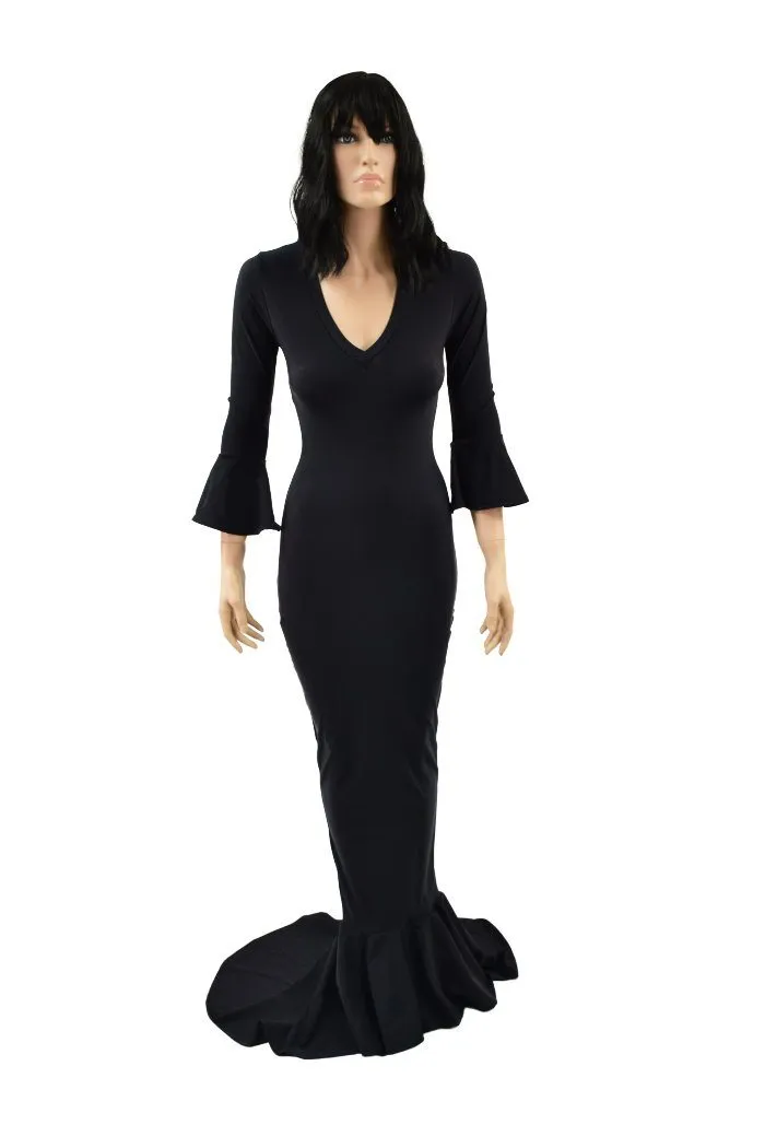 Cartoon Style Morticia Hobble Gown