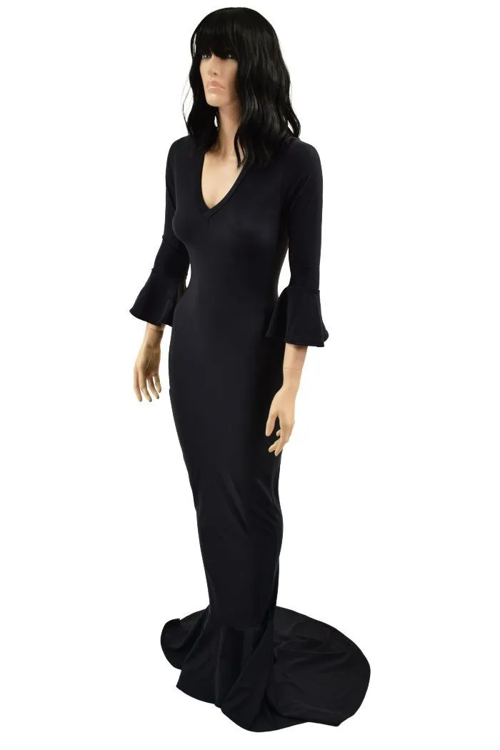 Cartoon Style Morticia Hobble Gown