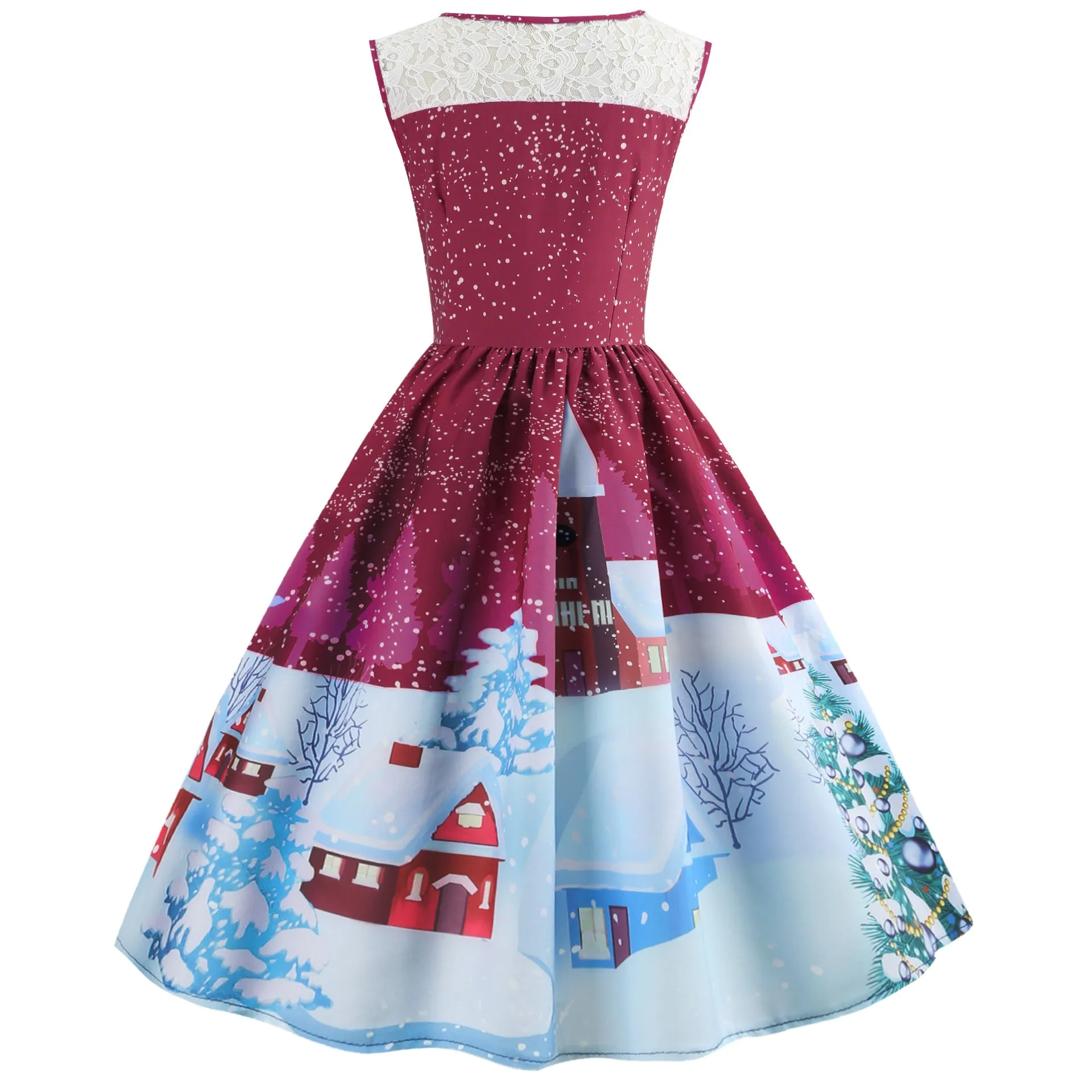 Christmas Printing Slim Dress