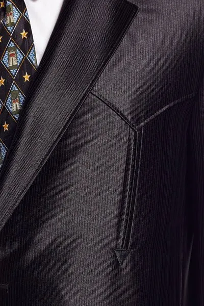 Circle S Mens Black Polyester Swedish Knit Tulsa Sportcoat Jacket Blazer 38 R
