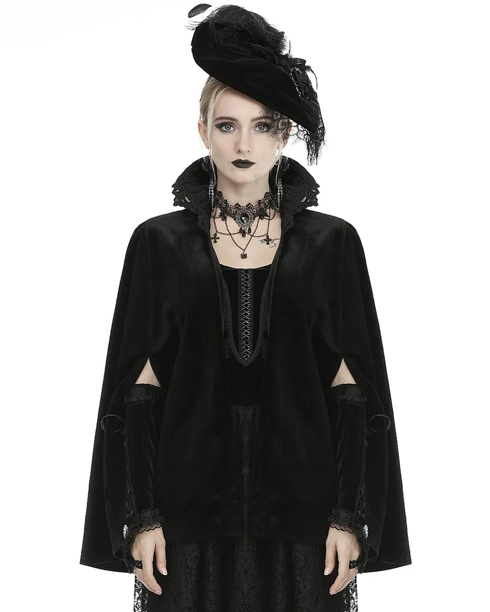 Dark In Love Adelina Gothic Velvet Cloak Cape