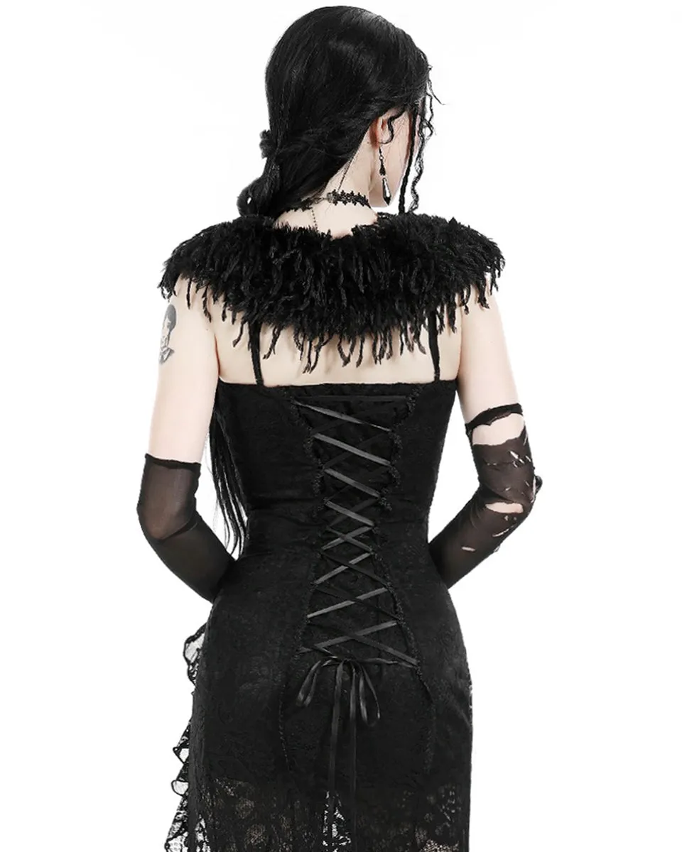 Dark In Love Dark Gothic Queen Faux Monster Fur Shawl