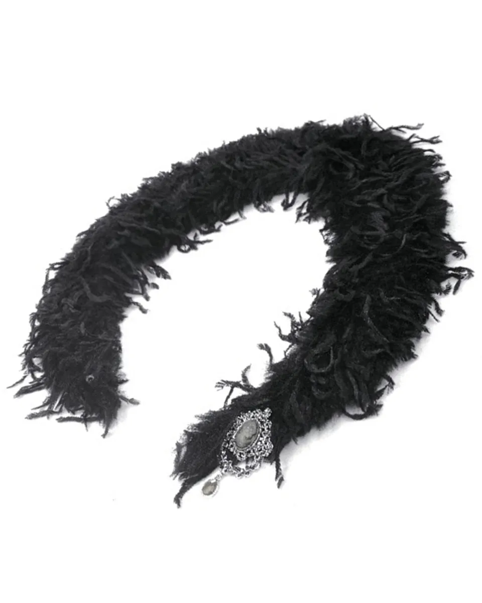 Dark In Love Dark Gothic Queen Faux Monster Fur Shawl