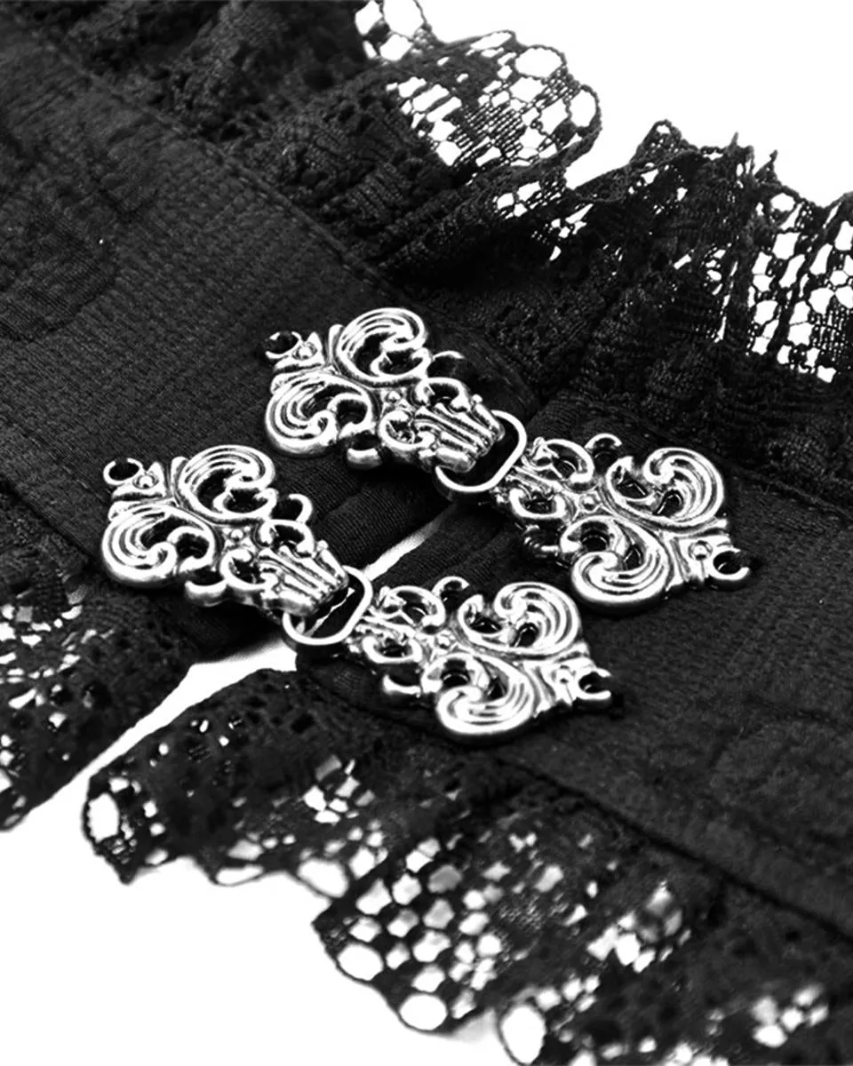 Dark In Love Womens Gothic Regency Jacquard Cropped Bolero Shrug