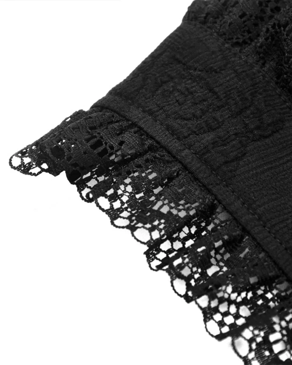 Dark In Love Womens Gothic Regency Jacquard Cropped Bolero Shrug