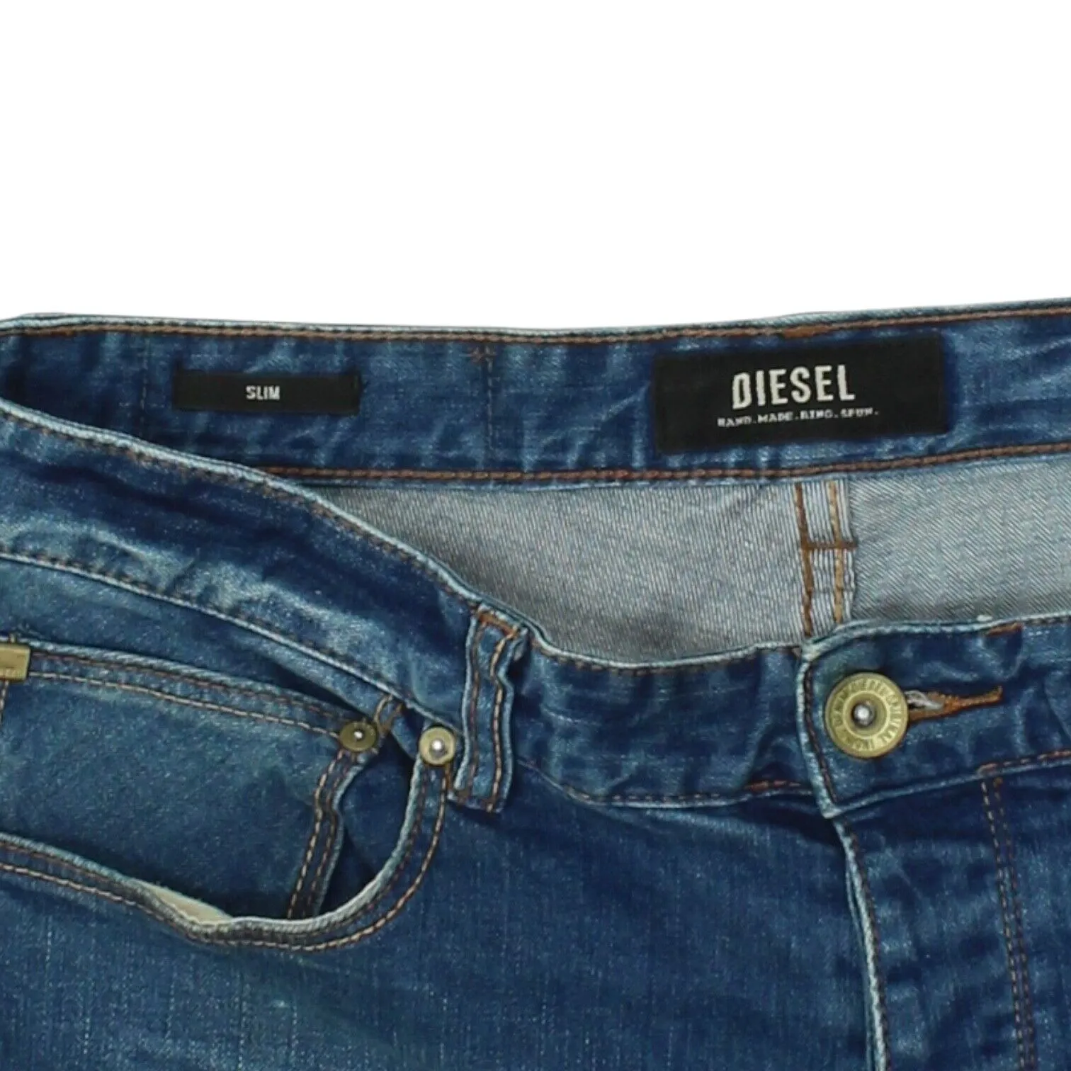 Diesel Mens Blue Slim Jeans | Designer Casual Denim Trousers VTG