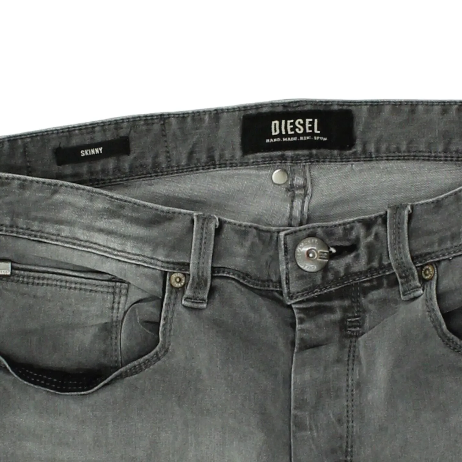 Diesel Mens Grey Skinny Jeans | Vintage Casual Denim Slim Trousers VTG