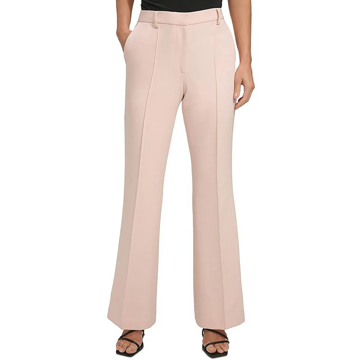 DKNY Womens Pintuck High Rise Bootcut Pants