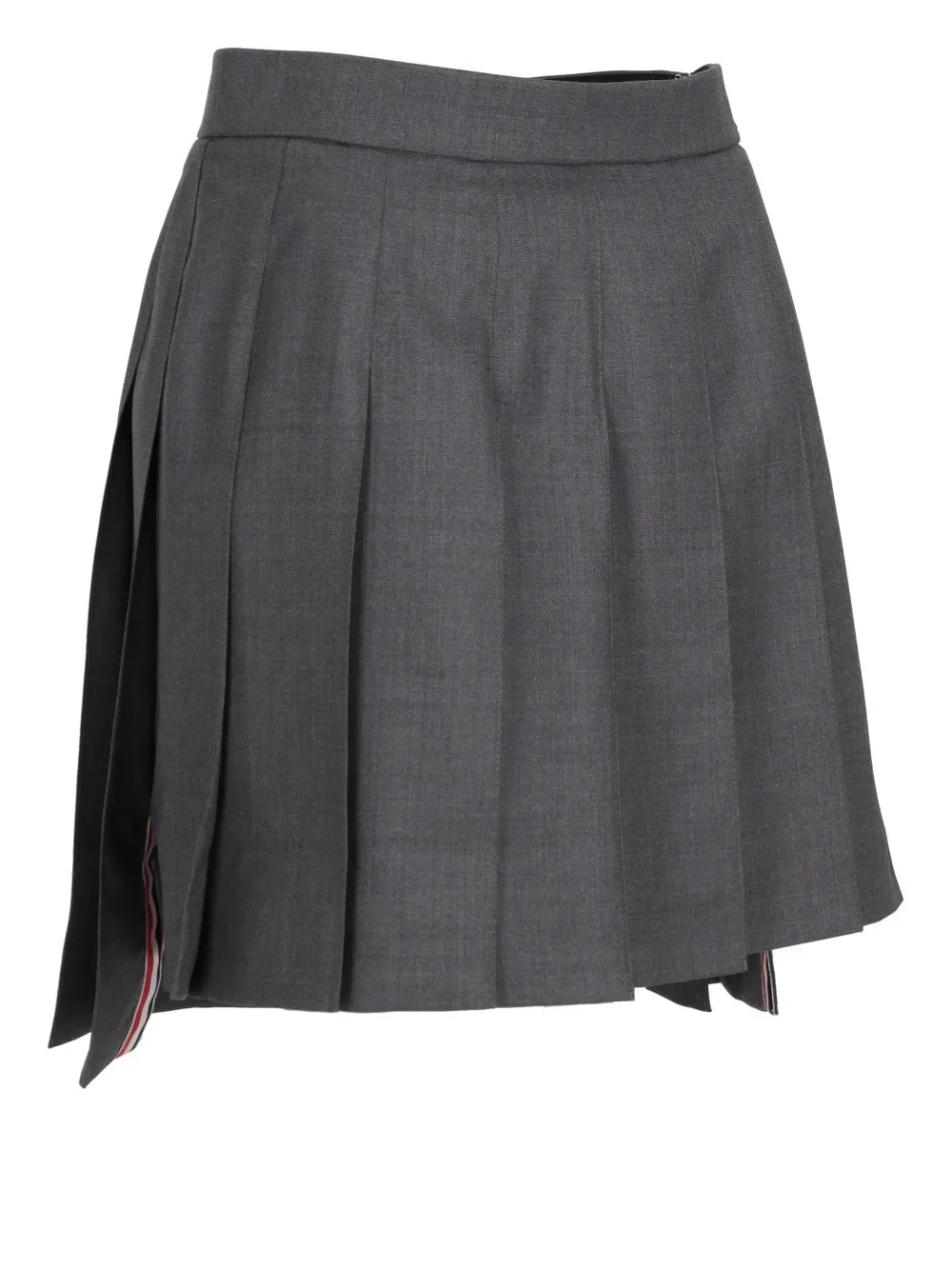 dropped back mini pleated skirt