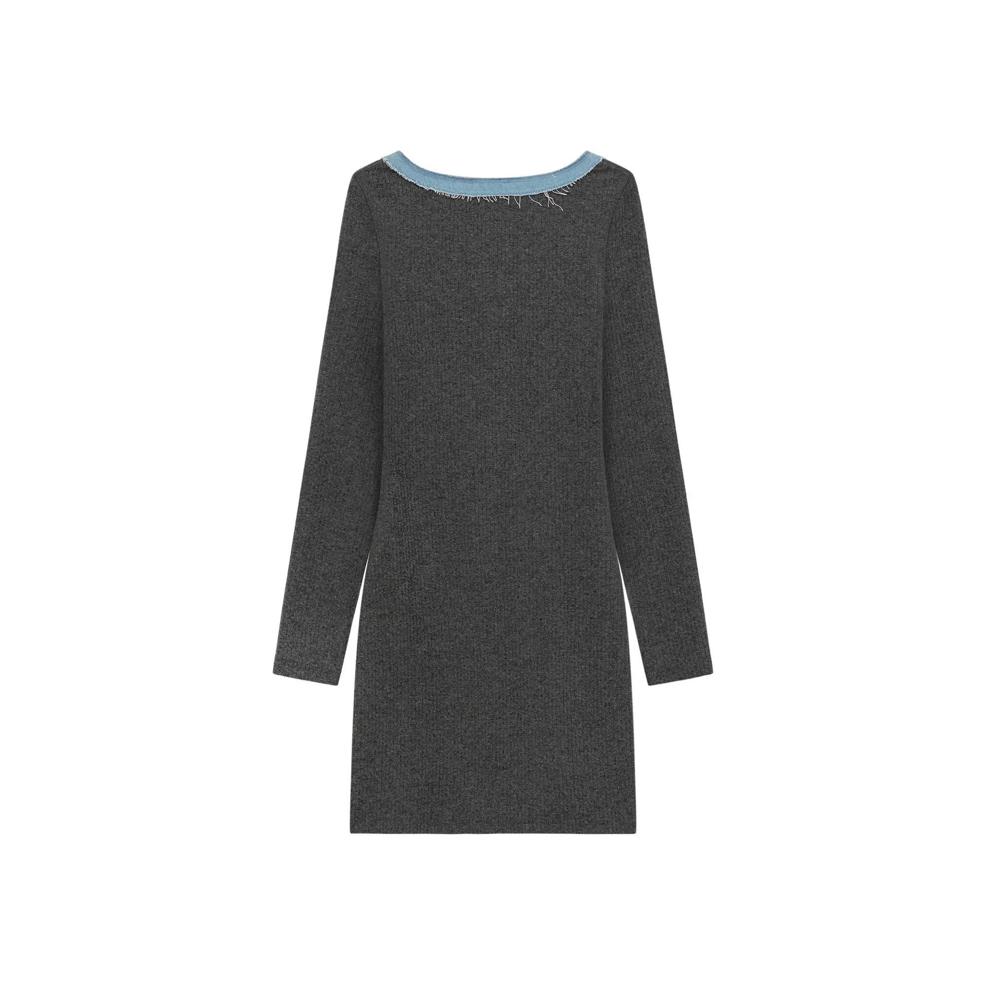 Eyelet Long Sleeve Mini Dress