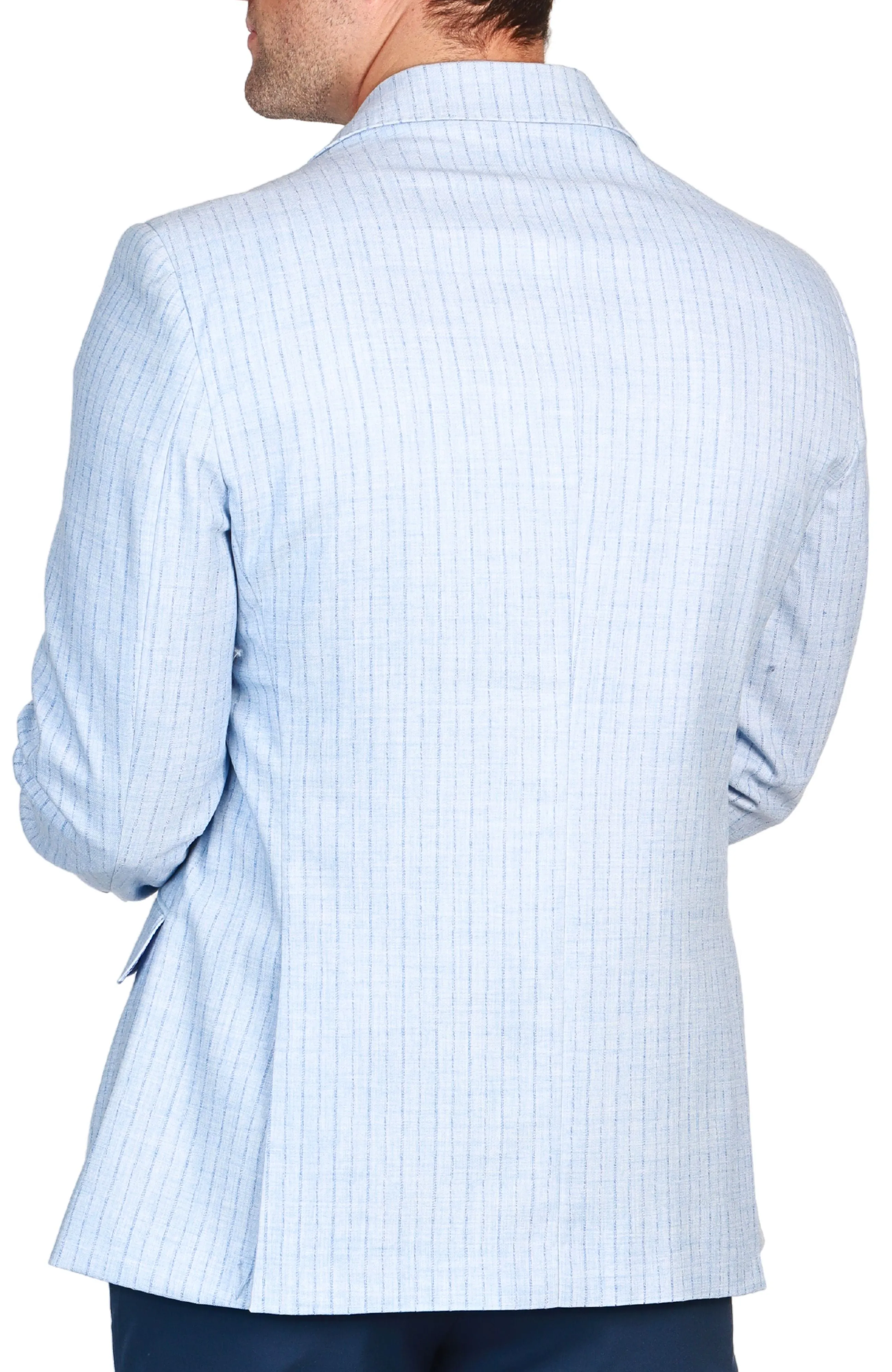 French Blue Striped Sport Coat