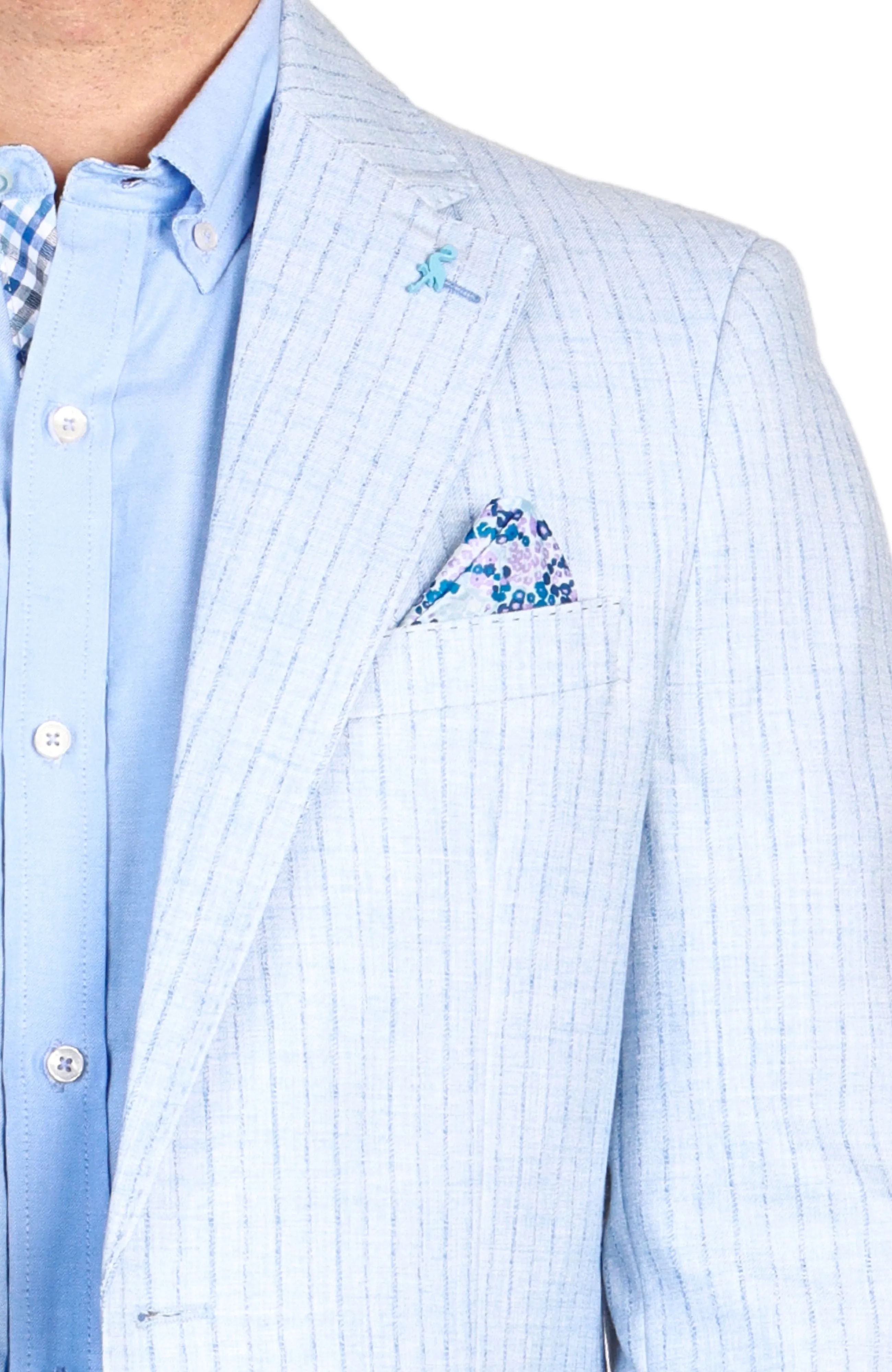 French Blue Striped Sport Coat