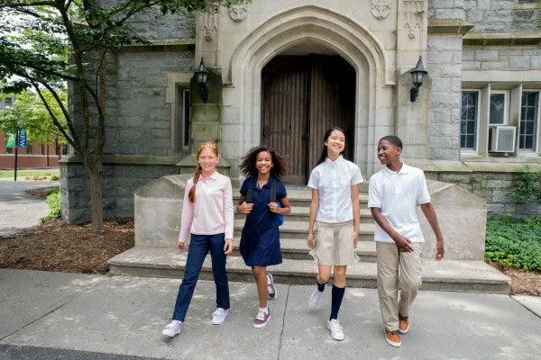 French Toast Girls School Uniform Short Sleeve Fitted Oxford Shirt - White - SE9284