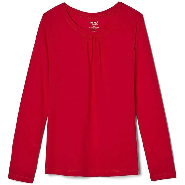 French Toast School Uniform Girls Crewneck Long Sleeve Tee-Shirt - LA9504