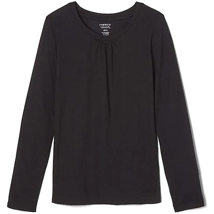 French Toast School Uniform Girls Crewneck Long Sleeve Tee-Shirt - LA9504