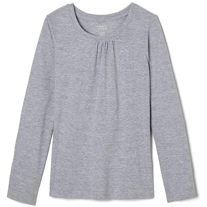 French Toast School Uniform Girls Crewneck Long Sleeve Tee-Shirt - LA9504