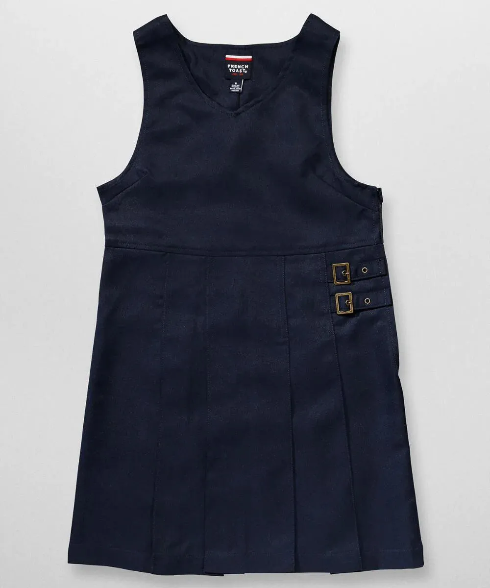 French Toast School Uniform Girls Double Buckle Jumper - Navy - SY9075
