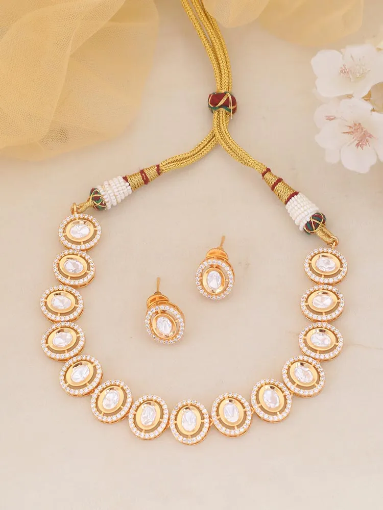 Golden Nanea Zirconia Jewellery Set