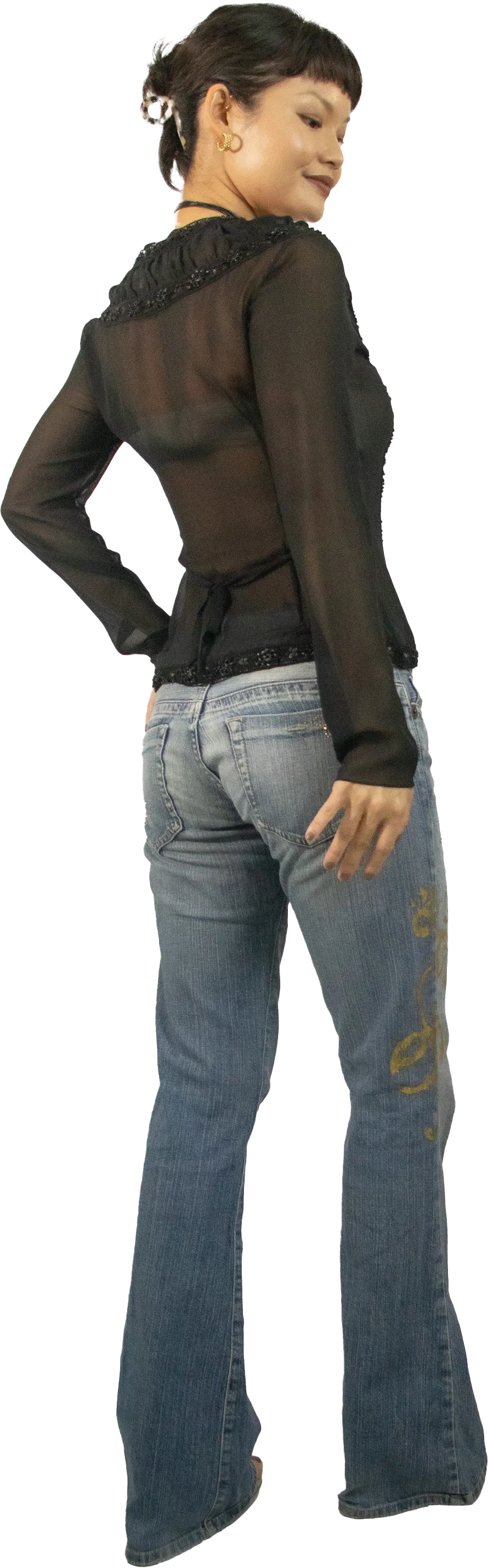 Guess Butterfly Low Rise Bootcut Jeans