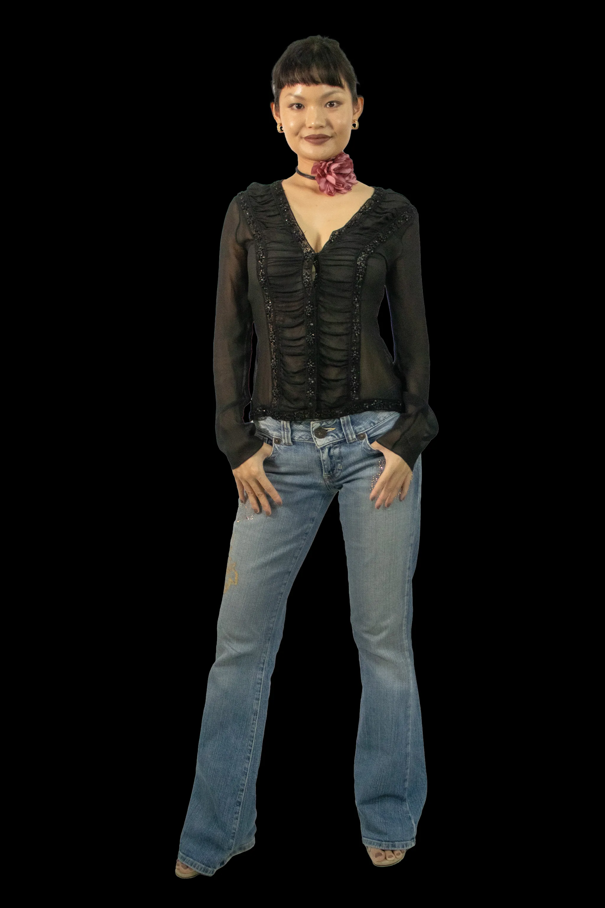Guess Butterfly Low Rise Bootcut Jeans