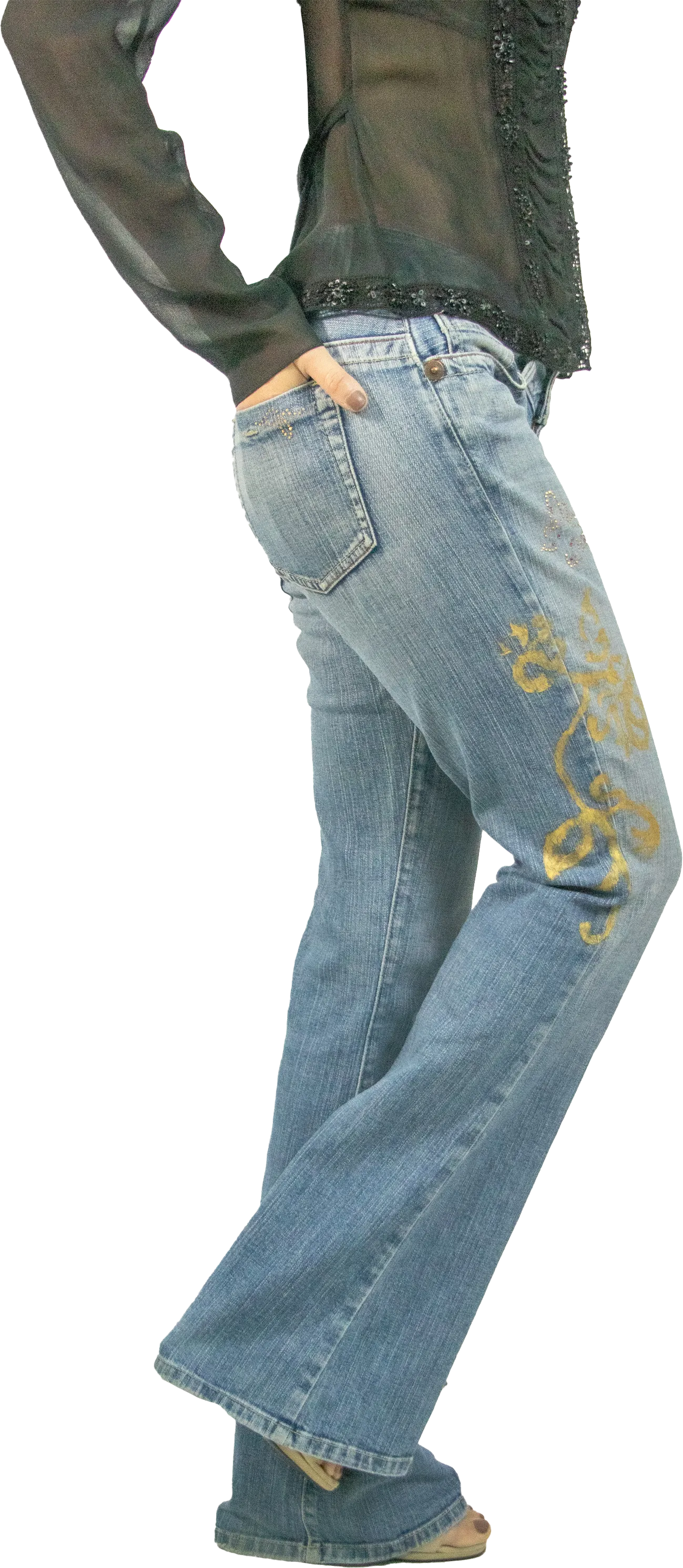 Guess Butterfly Low Rise Bootcut Jeans