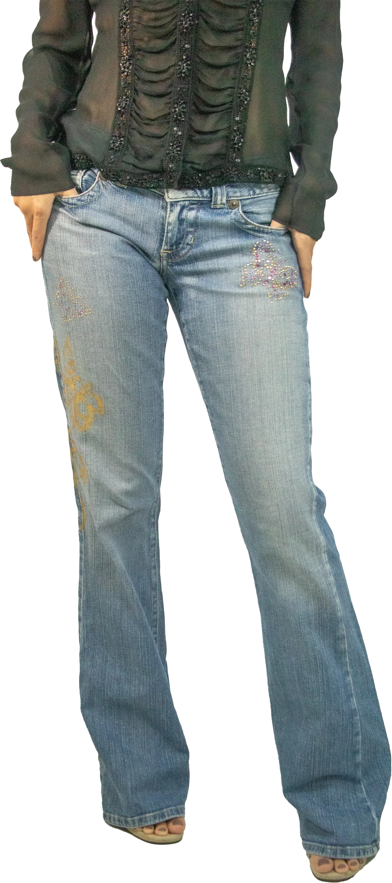 Guess Butterfly Low Rise Bootcut Jeans