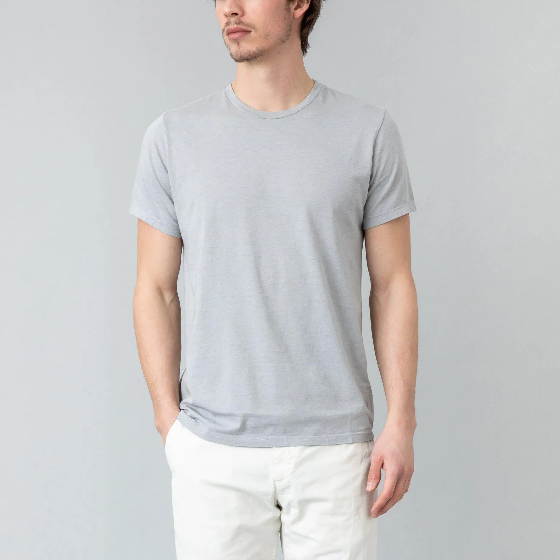 Heather Crew Tee (Arctic Grey)