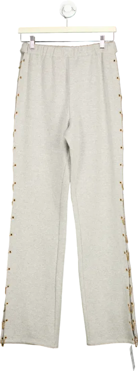 Hours Grey Button-snap Track Trousers UK S