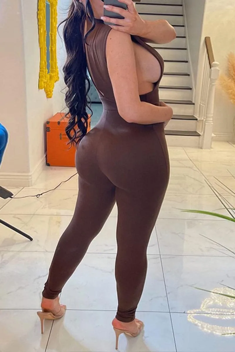JA493 Sleeveless Bodycon Jumpsuits